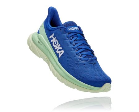 Hoka Mach 4 - Tenis Corrida Estrada Homem Azuis / Verdes Cinzentas | PT-3KD19sj